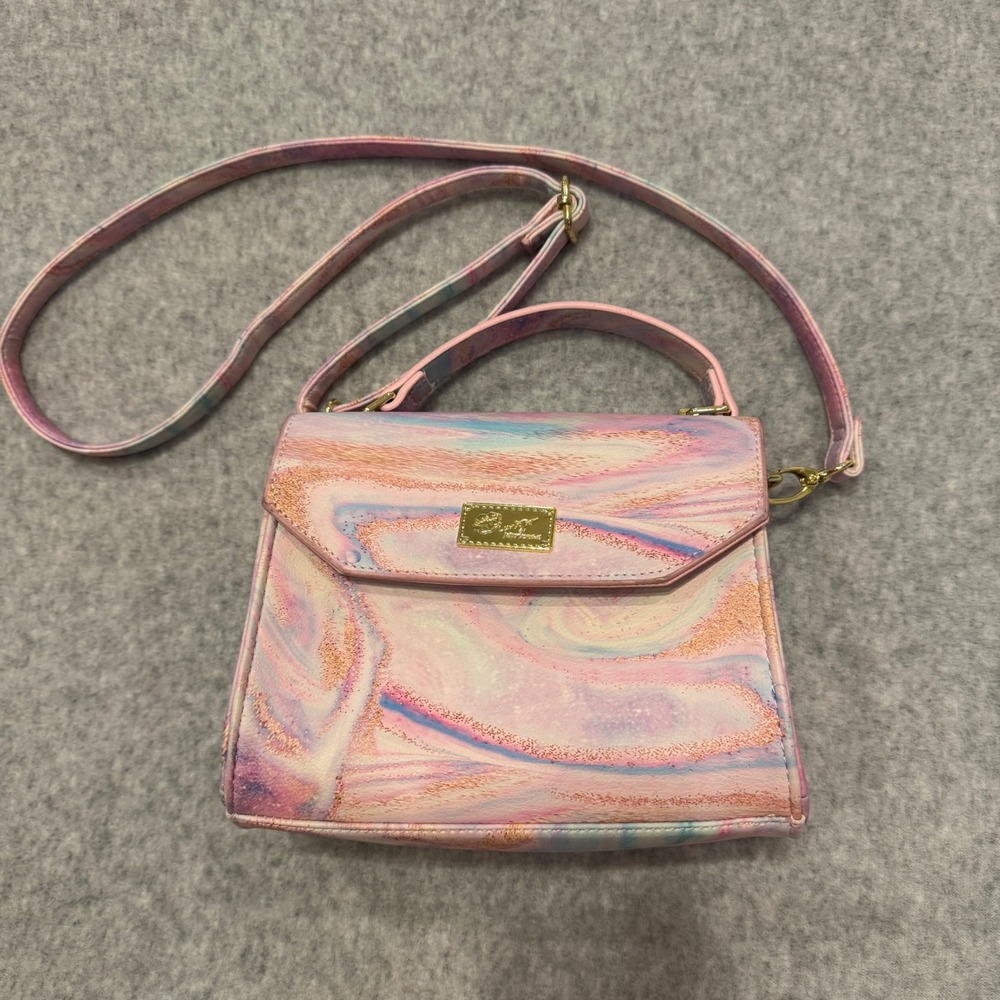Luv Betsey by Betsey Johnson Pastel Marble Purse Pink Blueâ Gold crossbody